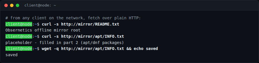 دریافت فایل از سرور Mirror با curl و wget از سمت کلاینت