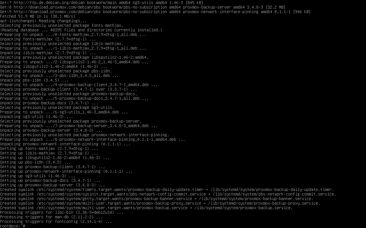 نصب موفق Proxmox Backup Server