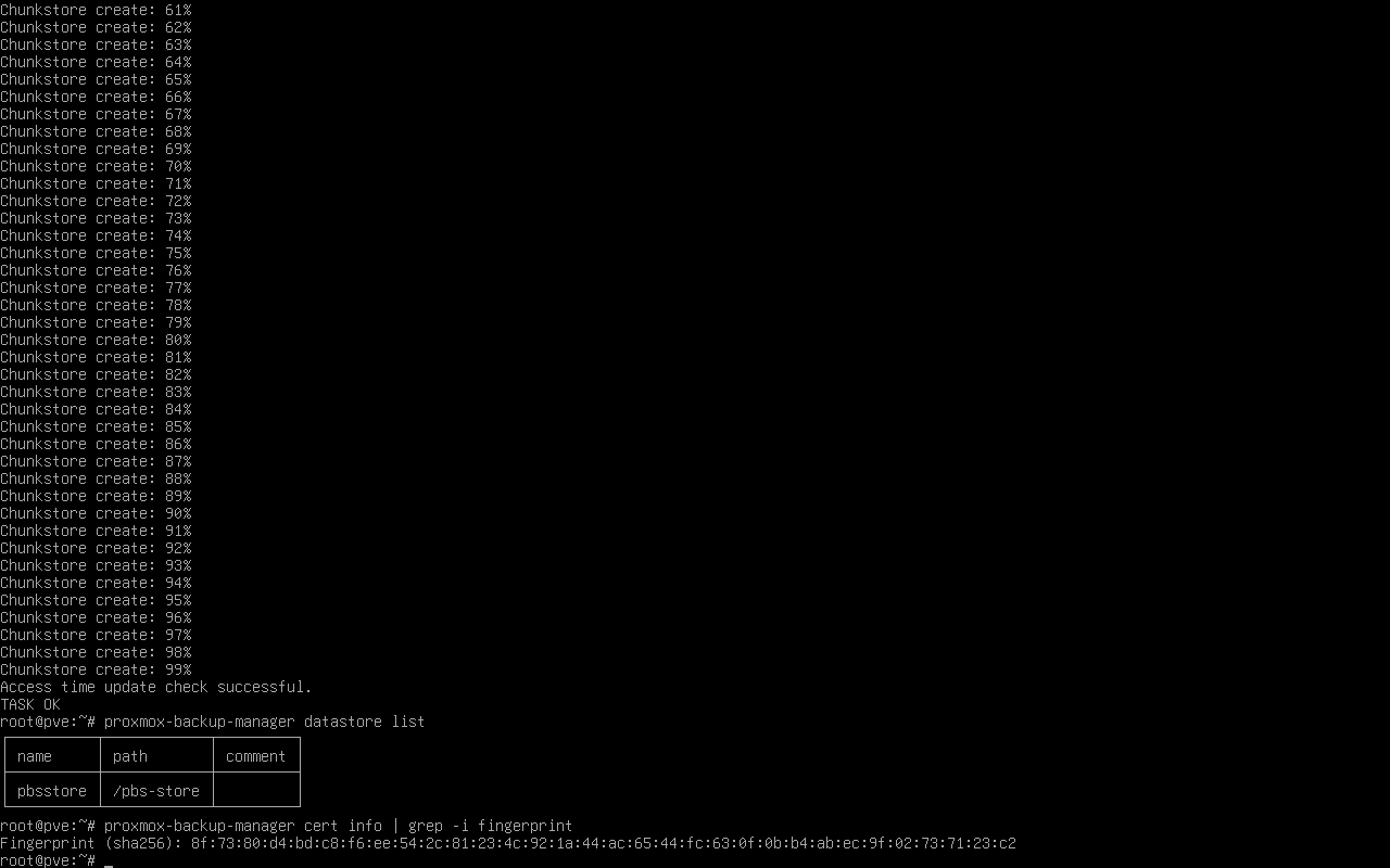 ساخت datastore و گرفتن اثر انگشت گواهی